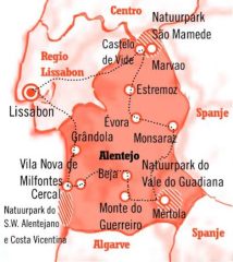 2. Kaart Fly Drive Alentejo Portugal 15 dagen