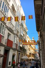 Cadiz tijdens het feest van de beschermheilige, La Virgen Rosaria, op 7 oktober
