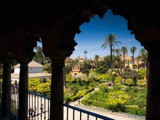 De tuinen van het Alcázar in Sevilla