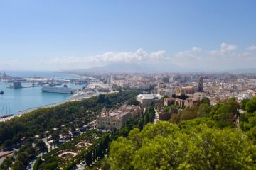 Málaga, uitzicht vanaf Castillo de Gibralfaro