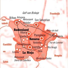 2. Kaart Rondreis La Rioja Navarra en Baskenland