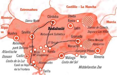 2. Kaart rRondreis Andalusië 15 dagen Cultuur en Natuur