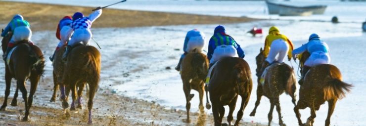 Paardenraces op het strand van Sanlucar de Barrameda